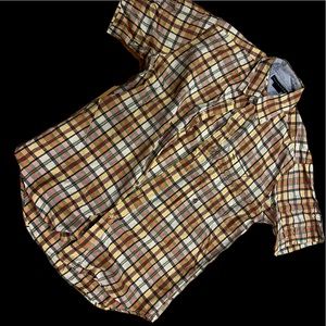 tommy hilfiger yellow short sleeve button up